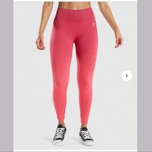 Gymshark Adapt Ombre Seamless Leggings Pink Red High Waisted Workout Activewear